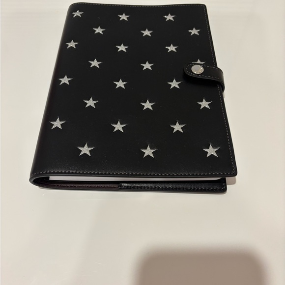 NWT Coach Black with Silver Stars Leather Notebook - Picture 6 of 7